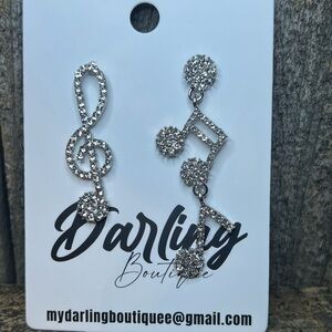 Silver Music Note Earrings